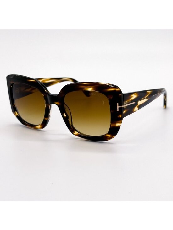 NEW TOM FORD CARLA-02 SUNGLASSES TF1220 55F SQUARE HAVANA WOMEN EYEWEAR FT1220 main image 4